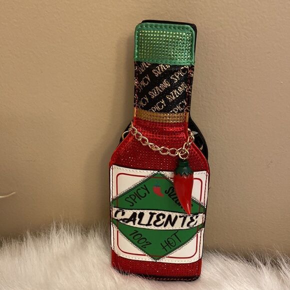 NWT ALDO Saucy Hot-Sauce Crossbody Bag - Black & Red - Picture 7 of 14